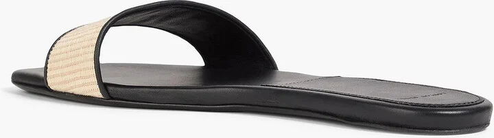 Hades leather-trimmed woven slides - Image 3
