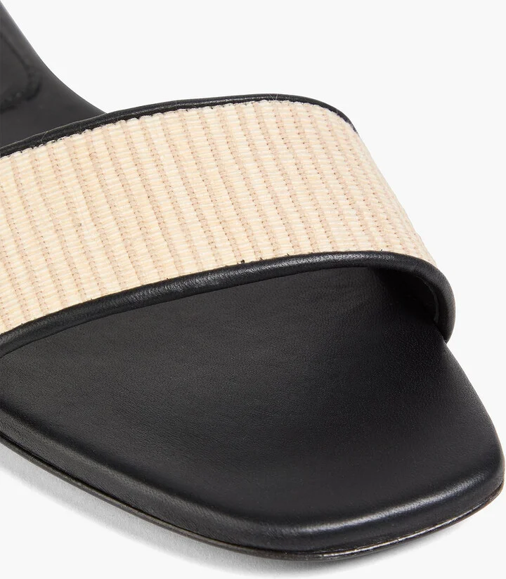Hades leather-trimmed woven slides - Image 4