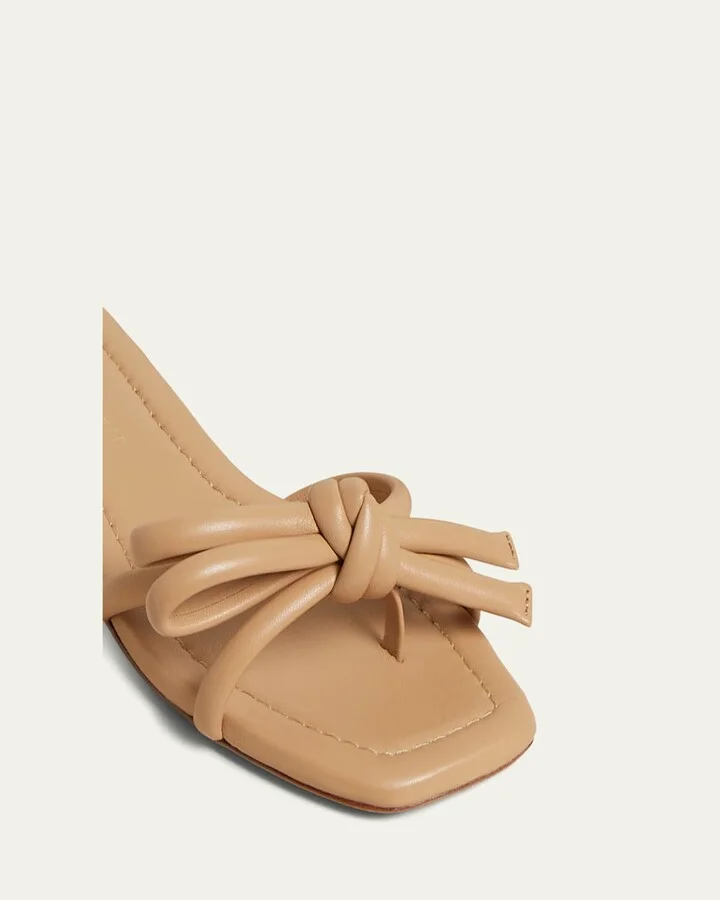 Hadley Leather Bow Sandals - Image 2