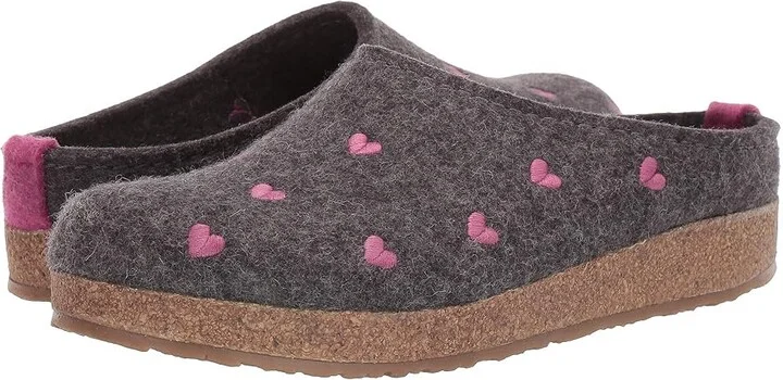Haflinger Cuoricini Women's Shoes Grey : EU 36 (US Women's 5) B - Medium, Wool
