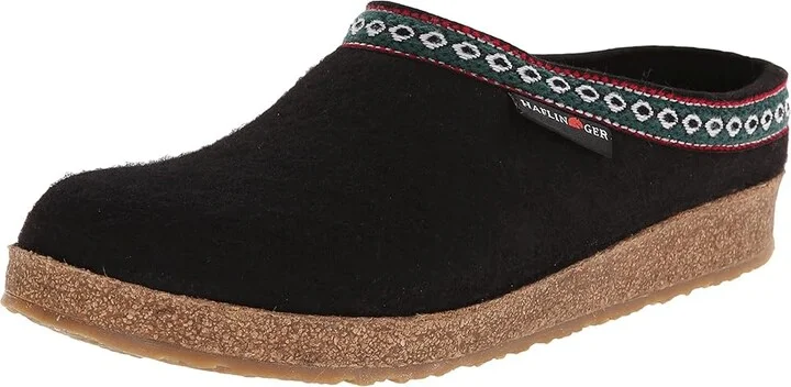 Haflinger GZ Classic Grizzly Clog Shoes Black : EU 36 (US Women's 5) Medium, Felt/Wool - Image 2