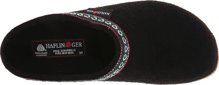 Haflinger GZ Classic Grizzly Clog Shoes Black : EU 36 (US Women's 5) Medium, Felt/Wool - Image 3