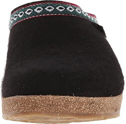 Haflinger GZ Classic Grizzly Clog Shoes Black : EU 36 (US Women's 5) Medium, Felt/Wool - Image 6