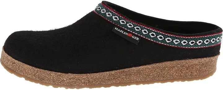 Haflinger GZ Classic Grizzly Clog Shoes Black : EU 36 (US Women's 5) Medium, Felt/Wool - Image 7