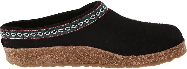 Haflinger GZ Classic Grizzly Clog Shoes Black : EU 36 (US Women's 5) Medium, Felt/Wool - Image 8