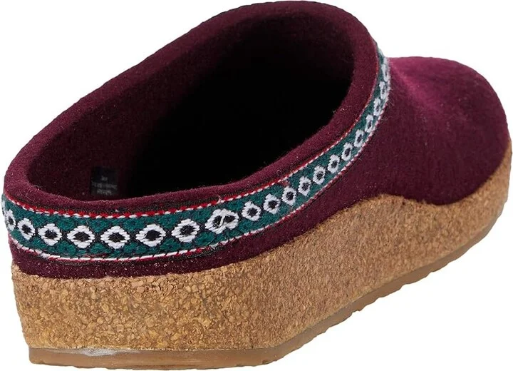 Haflinger GZ Classic Grizzly Clog Shoes Bordo : EU 36 (US Women's 5) Medium, Felt/Wool - Image 4