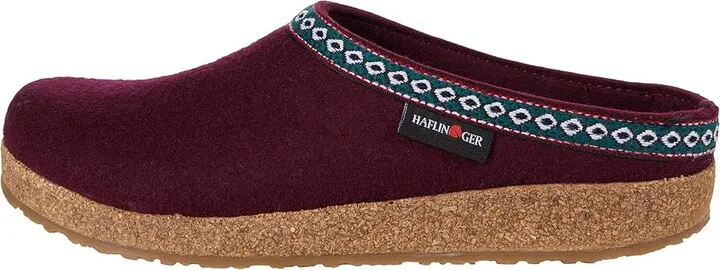 Haflinger GZ Classic Grizzly Clog Shoes Bordo : EU 36 (US Women's 5) Medium, Felt/Wool - Image 6