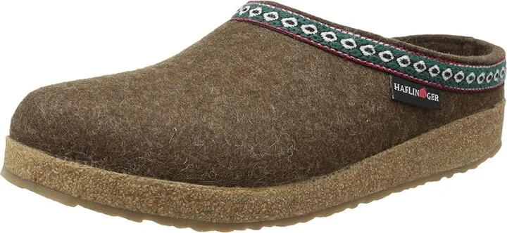 Haflinger GZ Classic Grizzly Clog Shoes Chocolate : EU 36 (US Women's 5) Medium, Felt/Wool - Image 2