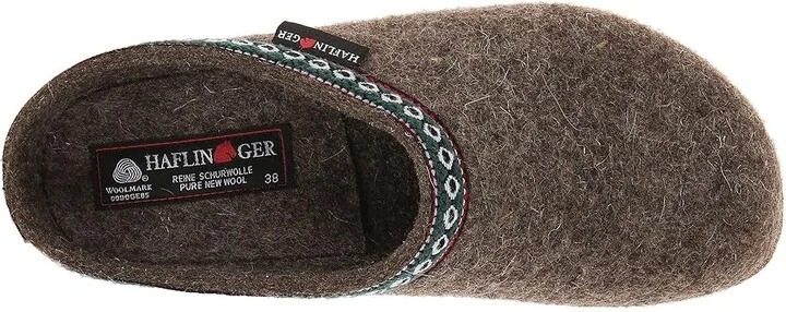 Haflinger GZ Classic Grizzly Clog Shoes Earth : EU 36 (US Women's 5) Medium, Felt/Wool - Image 3