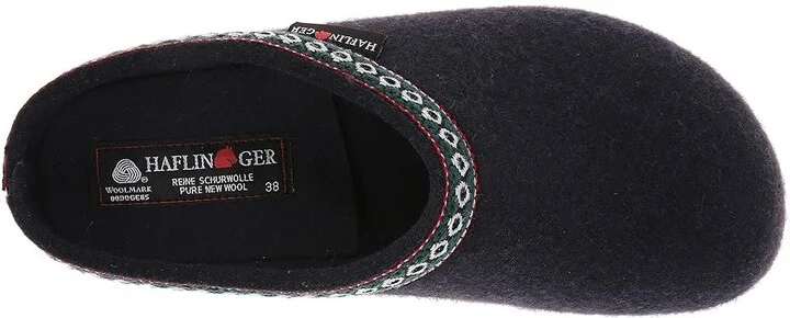Haflinger GZ Classic Grizzly Clog Shoes Med Blue : EU 36 (US Women's 5) Medium, Felt/Wool - Image 3