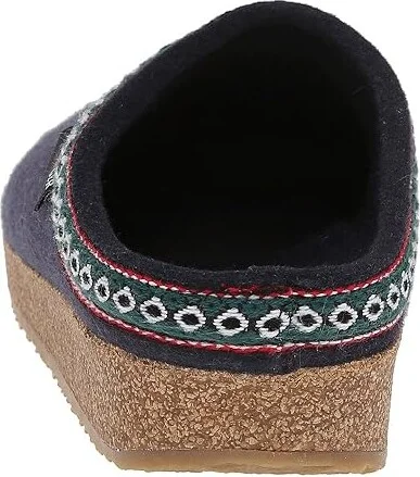 Haflinger GZ Classic Grizzly Clog Shoes Med Blue : EU 36 (US Women's 5) Medium, Felt/Wool - Image 5
