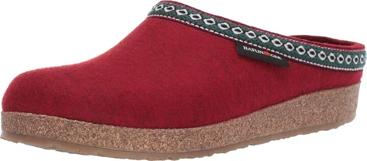 Haflinger GZ Classic Grizzly Women's Clog Shoes Red : EU 36 (US Women's 5) M, Wool - Image 2