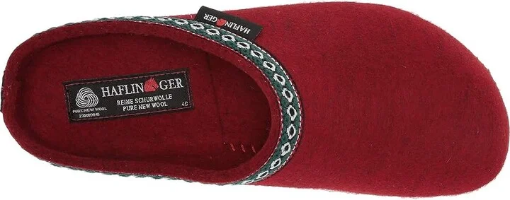 Haflinger GZ Classic Grizzly Women's Clog Shoes Red : EU 36 (US Women's 5) M, Wool - Image 3
