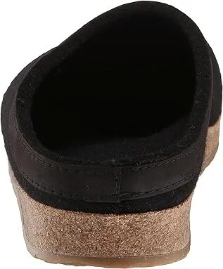 Haflinger GZL Leather Trim Grizzly Clog Shoes Black : EU 36 (US Women's 5) Medium, Wool - Image 5
