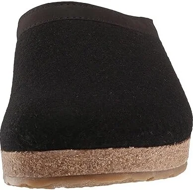 Haflinger GZL Leather Trim Grizzly Clog Shoes Black : EU 36 (US Women's 5) Medium, Wool - Image 6