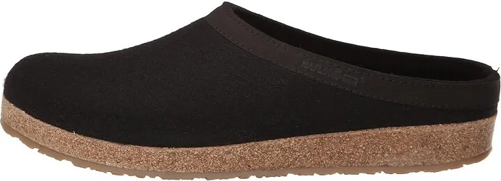 Haflinger GZL Leather Trim Grizzly Clog Shoes Black : EU 36 (US Women's 5) Medium, Wool - Image 7