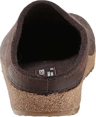 Haflinger GZL Leather Trim Grizzly Clog Shoes Brown : EU 36 (US Women's 5) Medium, Wool - Image 5