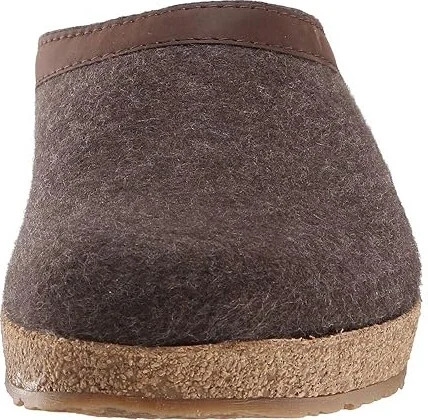 Haflinger GZL Leather Trim Grizzly Clog Shoes Brown : EU 36 (US Women's 5) Medium, Wool - Image 6