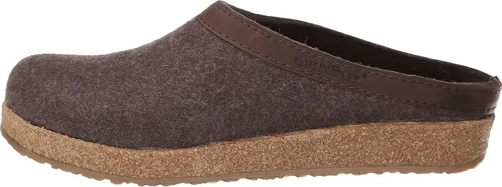 Haflinger GZL Leather Trim Grizzly Clog Shoes Brown : EU 36 (US Women's 5) Medium, Wool - Image 7