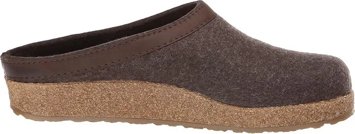 Haflinger GZL Leather Trim Grizzly Clog Shoes Brown : EU 36 (US Women's 5) Medium, Wool - Image 8