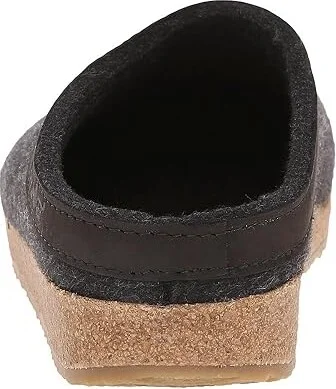 Haflinger GZL Leather Trim Grizzly Clog Shoes Charcoal : EU 48 (US Men's 15) Medium, Wool - Image 5