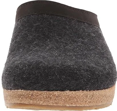 Haflinger GZL Leather Trim Grizzly Clog Shoes Charcoal : EU 48 (US Men's 15) Medium, Wool - Image 6