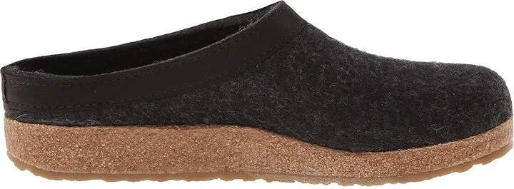 Haflinger GZL Leather Trim Grizzly Clog Shoes Charcoal : EU 48 (US Men's 15) Medium, Wool - Image 8