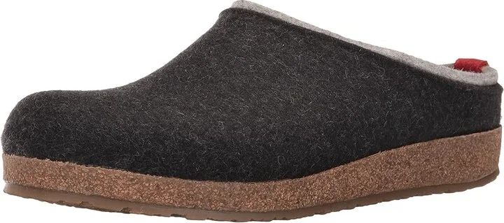 Haflinger Kris Clog Shoes Charcoal : EU 36 (US Women's 5) Medium, Felt/Wool - Image 2