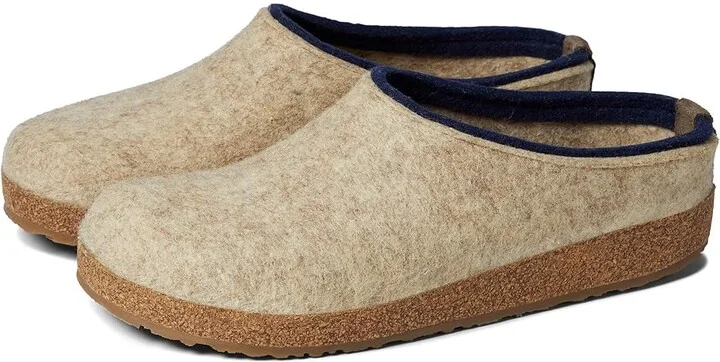 Haflinger Kris Clog Shoes Tan : EU 36 (US Women's 5) Medium, Felt/Wool