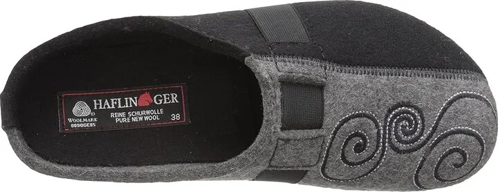 Haflinger Magic Women's Clog Shoes Black/Grey : EU 36 (US Women's 5) M, Wool - Image 3