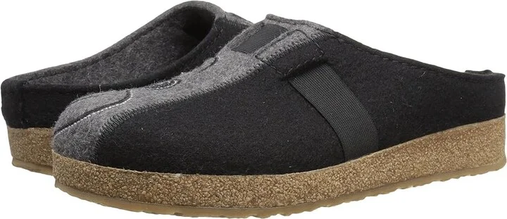 Haflinger Magic Women's Clog Shoes Black/Grey : EU 36 (US Women's 5) M, Wool