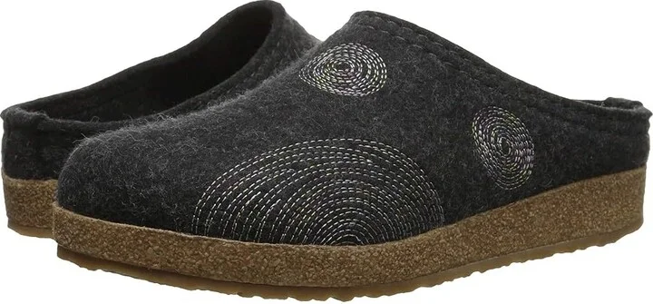 Haflinger Spirit Women's Clog Shoes Charcoal : EU 36 (US Women's 5) M, Wool
