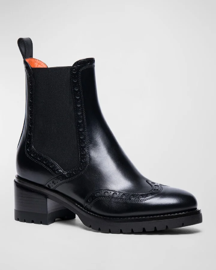 Hagar Brogue Wing-Tip Chelsea Boots - Image 5