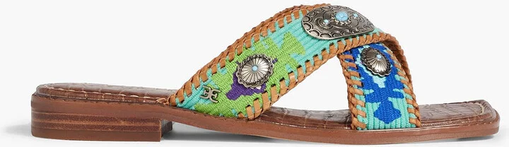 Hagen embellished woven sandals