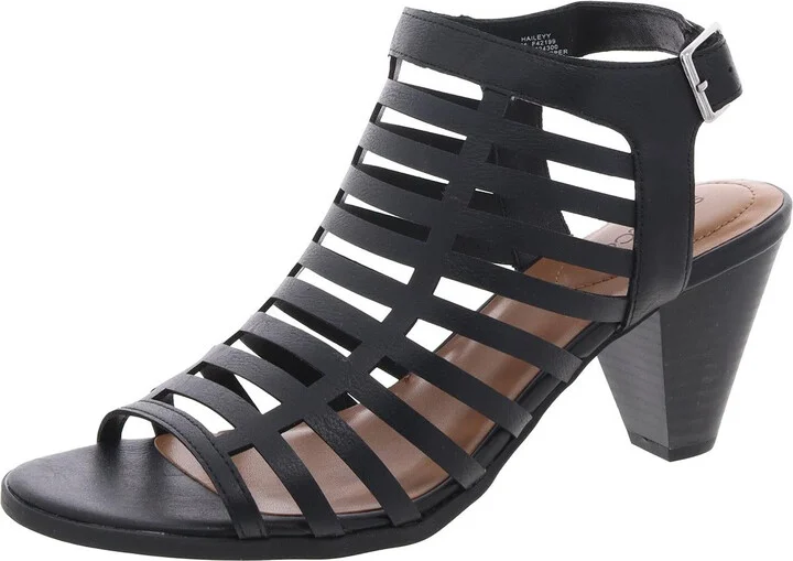 Haileyy Womens Faux Leather Strappy Gladiator Sandals