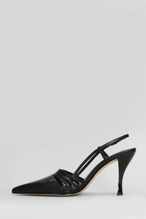 Haisley Sling Pump Pumps In Black Leather - Image 3