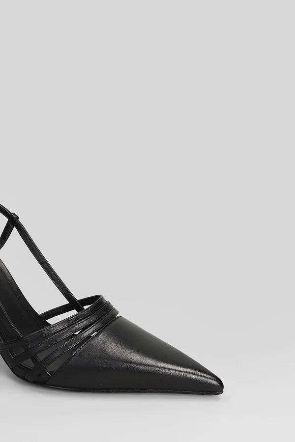Haisley Sling Pump Pumps In Black Leather - Image 5