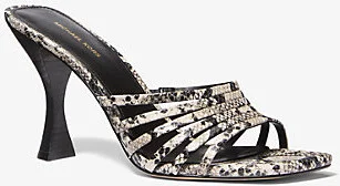 Haisley Snake Embossed Leather Sandal