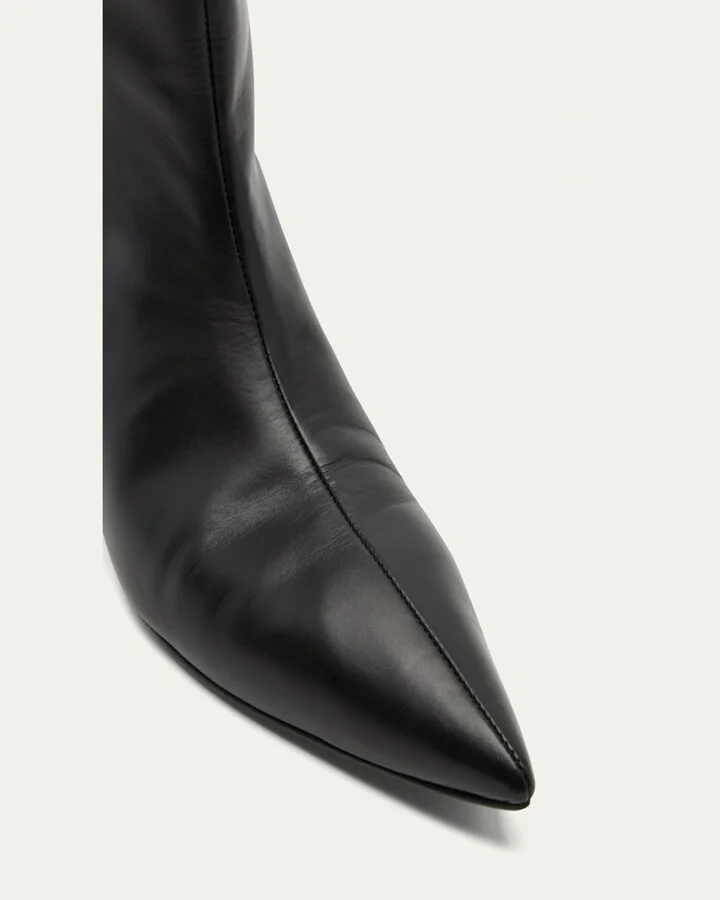 Half Calfskin Kitten-Heel Boots - Image 3