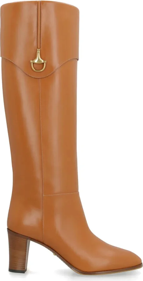 Half Horsebit leather boots