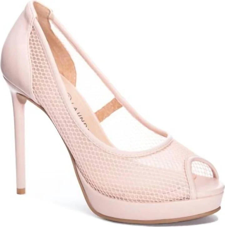 Hallsy Platform Pumps In Nude Pink