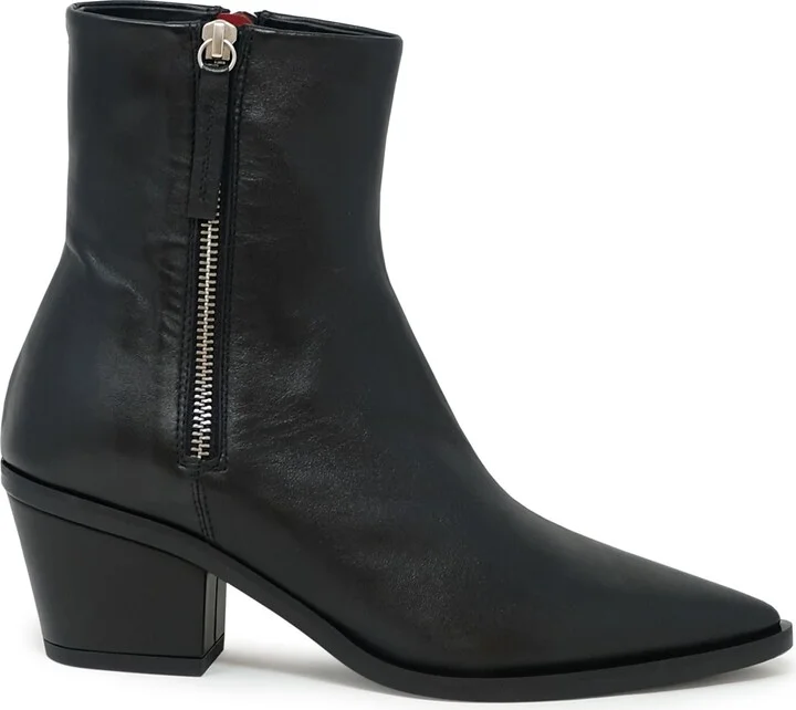 Halmanera Black Leather Baron Ankle Boots
