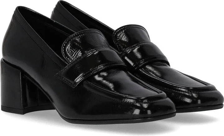 Halmanera Glaze Black Heeled Loafer - Image 2