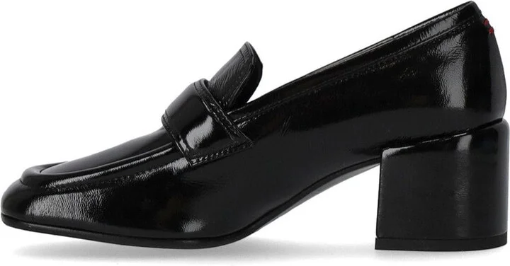 Halmanera Glaze Black Heeled Loafer - Image 3