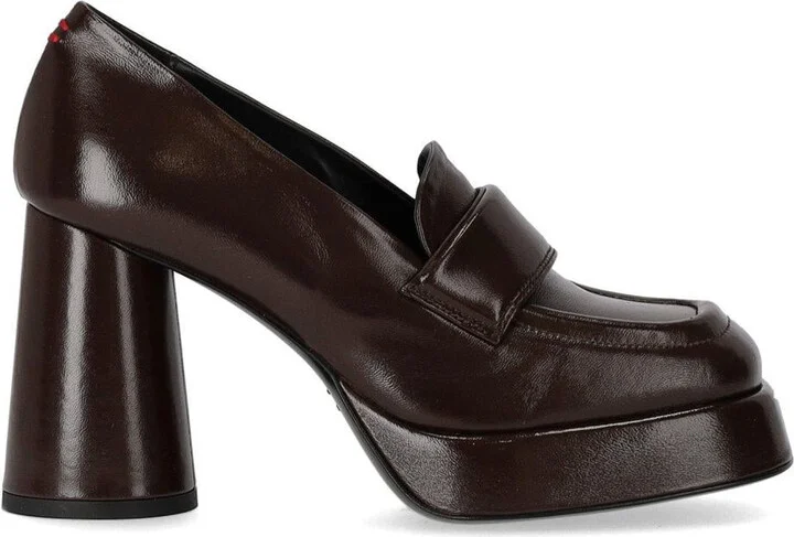 Halmanera Glaze Dark Brown Heeled Loafer