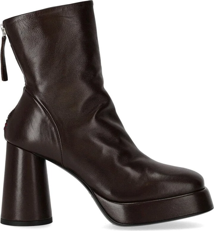 Halmanera Lara Dark Brown Heeled Ankle Boot