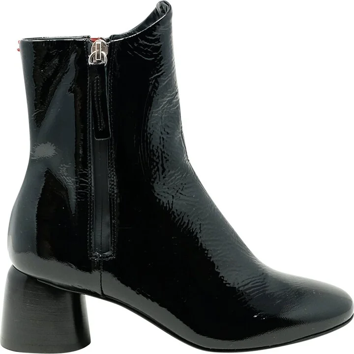 Halmanera Patent Leather Plum Ankle Boots