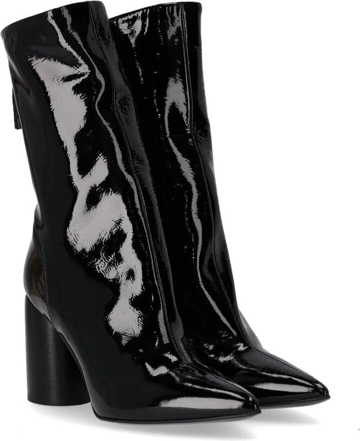 Halmanera Roxy Black Heeled Ankle Boot - Image 2