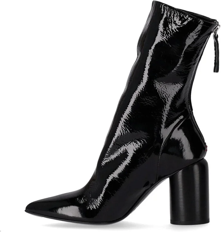 Halmanera Roxy Black Heeled Ankle Boot - Image 3