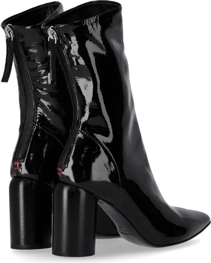 Halmanera Roxy Black Heeled Ankle Boot - Image 4